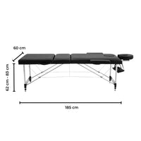 ONIREST 3 Fold Adjustable Portable Massage Bed (Black)OR-MTP-100-NS