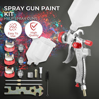 RYNOMATE Gravity Feed Air Spray Paint Gun Kit with 3 Nozzle (Red) RNM-PSG-100-SK