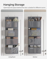 SONGMICS Hanging Closet Organizers and Storage with 4 Compartments Gray RDH04G