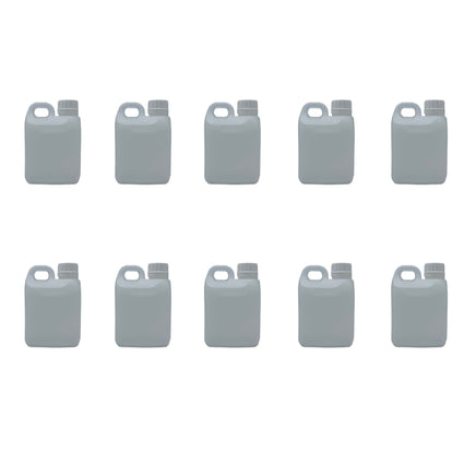10x 1L Natural Bottle HDPE + TE Cap Jerry Can - Empty Plastic Chemical Food