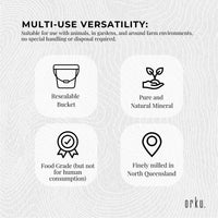 Orku 700g Fossil Shell Flour Tub - Livestock Garden Diatomaceous Earth