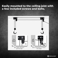 Kayak Hoist - 45kg Garage Ceiling Pulley Lift Storage System Bike Luggage Holder