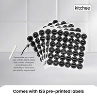 4 Tier Metal Spice Rack + 28 Glass Jars - Kitchen Pantry Herb Storage Organiser