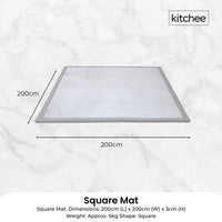 Kitchee Kids Foam Floor Play Mat 200x200cm – Padded Thick Soft Tatami Style Grey