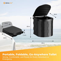 Social Hike Portable Folding Camping Toilet - Outdoor Lightweight Compact Potty