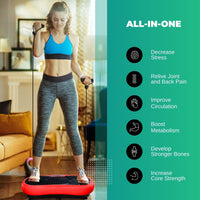 Social Hike Red Vibration Machine Platform - Exercise Plate Whole Body Workout