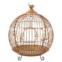 Christabelle Antique Gold Metal Art Iron Wrought Material Bird Cage Display Christmas Decor