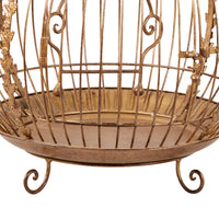 Christabelle Antique Gold Metal Art Iron Wrought Material Bird Cage Display Christmas Decor