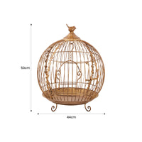 Christabelle Antique Gold Metal Art Iron Wrought Material Bird Cage Display Christmas Decor