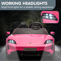 Kahuna Porsche Taycan Turbo S Kids Electric Ride On Car w/Remote Control 90W Four Wheel Suspension 2 Seater w/Seat Belt