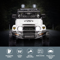 Authorized Toyota Electric Kids Ride-on Car Fj Cruiser - White