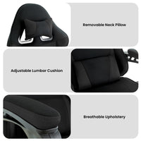 Sarantino Antre Kids Study Gaming Chair Black Adjustable Computer Desk Seat Racing Inspired-look With Adjustable Height, Ergonomic Back Support, Padded Armrests