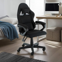 Sarantino Antre Kids Study Gaming Chair Black Adjustable Computer Desk Seat Racing Inspired-look With Adjustable Height, Ergonomic Back Support, Padded Armrests