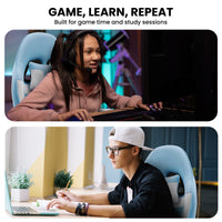 Sarantino Antre Kids Study Gaming Chair in Black and White Office Adjustable Height Chair