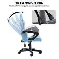 Sarantino Antre Kids Study Gaming Chair in Black and White Office Adjustable Height Chair