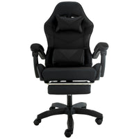 Sarantino Cueva Reclining High Back Office Gaming Chair Black Retractable Footrest Computer Seat