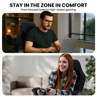 Sarantino Cueva Reclining High Back Office Gaming Chair Black Retractable Footrest Computer Seat