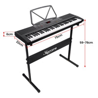 Karrera 61-Key Electronic Piano Keyboard 75cm with Stand - Black
