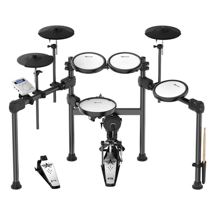 Karrera X23 Electronic Drum Kit with Sound Module, 3 Toms, Snare Quiet Mesh Drum Heads, Cymbals & Pedal