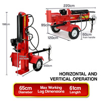Yukon 60 Ton 420cc Hydraulic Log Splitter Petrol Engine Wood Firewood Cutter