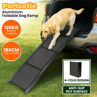 Furtastic Dog Ramp For Cars Pet Ramp For Puppy Medium Dogs Old Dogs & Cats Non-slip Felt Surface Aluminium Frame Folding P...
