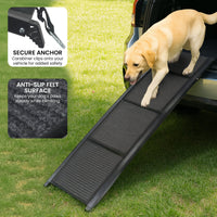 Furtastic Dog Ramp For Cars Pet Ramp For Puppy Medium Dogs Old Dogs & Cats Non-slip Felt Surface Aluminium Frame Folding P...