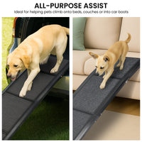 Furtastic Dog Ramp For Cars Pet Ramp For Puppy Medium Dogs Old Dogs & Cats Non-slip Felt Surface Aluminium Frame Folding P...