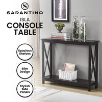 Sarantino Isla X-Frame Console Table in Black