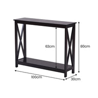 Sarantino Isla X-Frame Console Table in Black