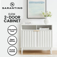 Sarantino Eleni 2-Door Sideboard Buffet Hallway Cabinet Storage Console Cupboard in White