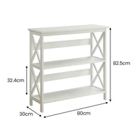 Sarantino Lucas 3-Tier Bookshelf Display Rack in White