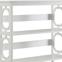 Sarantino Laurel 3-Tier Bookshelf Display Rack in White