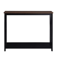 Sarantino Cielo 2-Tier Console Table Dark Walnut