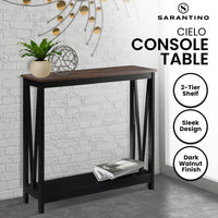 Sarantino Cielo 2-Tier Console Table Dark Walnut