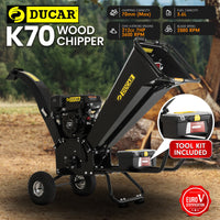 Ducar K70 7HP Wood Chipper Shredder Mulcher Grinder Petrol in Black