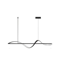 BAMDECOR A36 Modern LED Linear Chandeliers Pendant Lights with Dimmable LED and Adjustable Hanging Length 140cm -Black