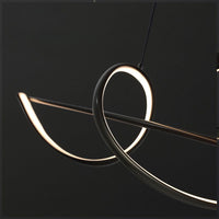 BAMDECOR A36 Modern LED Linear Chandeliers Pendant Lights with Dimmable LED and Adjustable Hanging Length 140cm -Black