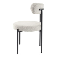 Luxe Boucle Cushioned Elsa Dining Chairs in White Quartz