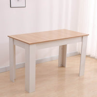 Dining Table Rectangular Wooden 120M-Wood&White