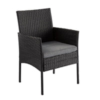 4 Seater Wicker Outdoor Lounge Set-Black