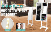 Mirror Jewellery Cabinet Organiser LED 146cm WHITE