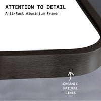 Wall Arch Mirror Arc Aluminum Frame Bathroom 50x80cm BLACK