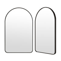 2 Set Wall Arch Mirror Arc Aluminum Frame Bathroom 50x80cm BLACK