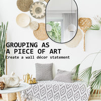 Wall Mirror Oval Aluminum Frame Bathroom 50x75cm BLACK