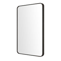 Wall Mirror Rectangular Aluminum Frame Bathroom 60x80cm BLACK