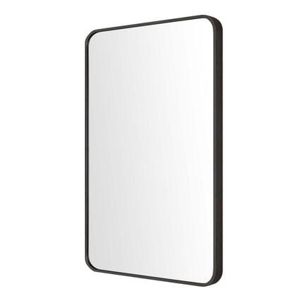 Wall Mirror Rectangular Aluminum Frame Bathroom 60x80cm BLACK