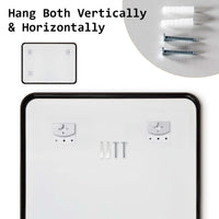 2 Set Wall Mirror Rectangular Aluminum Frame Bathroom 60x80cm BLACK