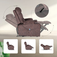 8-Point Electric Massage Recliner Chair - Leathaire Lounge Sofa Armchair AVERY BROWN