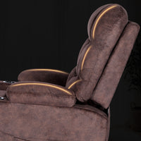 8-Point Electric Massage Recliner Chair - Leathaire Lounge Sofa Armchair AVERY BROWN