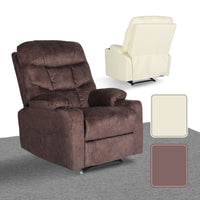 8-Point Electric Massage Recliner Chair - Leathaire Lounge Sofa Armchair AVERY BROWN
